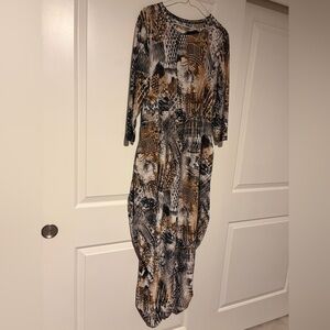Stylish Animal Print Maxi Bubble Dress